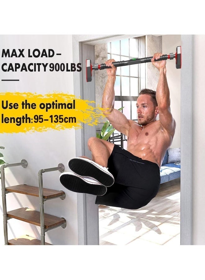 سوبرسو قضيب سحب، قضيب ذقن قابل للتعديل للعرض للمدخل، قضيب تمرين فائق التحمل للجزء العلوي من الجسم، قفل أمان مزدوج وبدون براغي، معدات تدريب قوة اللياقة البدنية للصالة الرياضية المنزلية، أقصى حمولة 900 رطل - Image 2