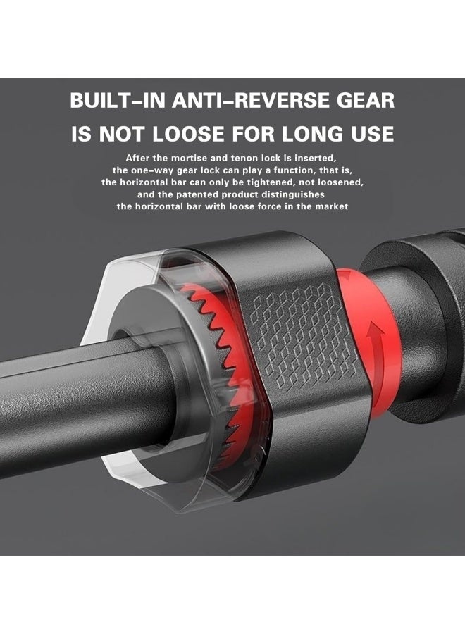 سوبرسو قضيب سحب، قضيب ذقن قابل للتعديل للعرض للمدخل، قضيب تمرين فائق التحمل للجزء العلوي من الجسم، قفل أمان مزدوج وبدون براغي، معدات تدريب قوة اللياقة البدنية للصالة الرياضية المنزلية، أقصى حمولة 900 رطل - Image 5