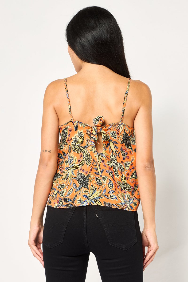 promod Women Scoop Neck Sleeveless Floral Print Tank Top, Multicolor - Image 4