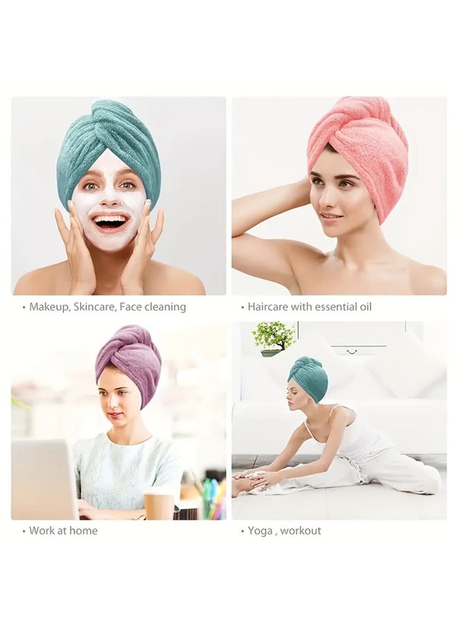 6 Piece Microfiber Hair Turban Set Super Absorbent Moisture Wicking Dry Hair Towel For Women - Image 2
