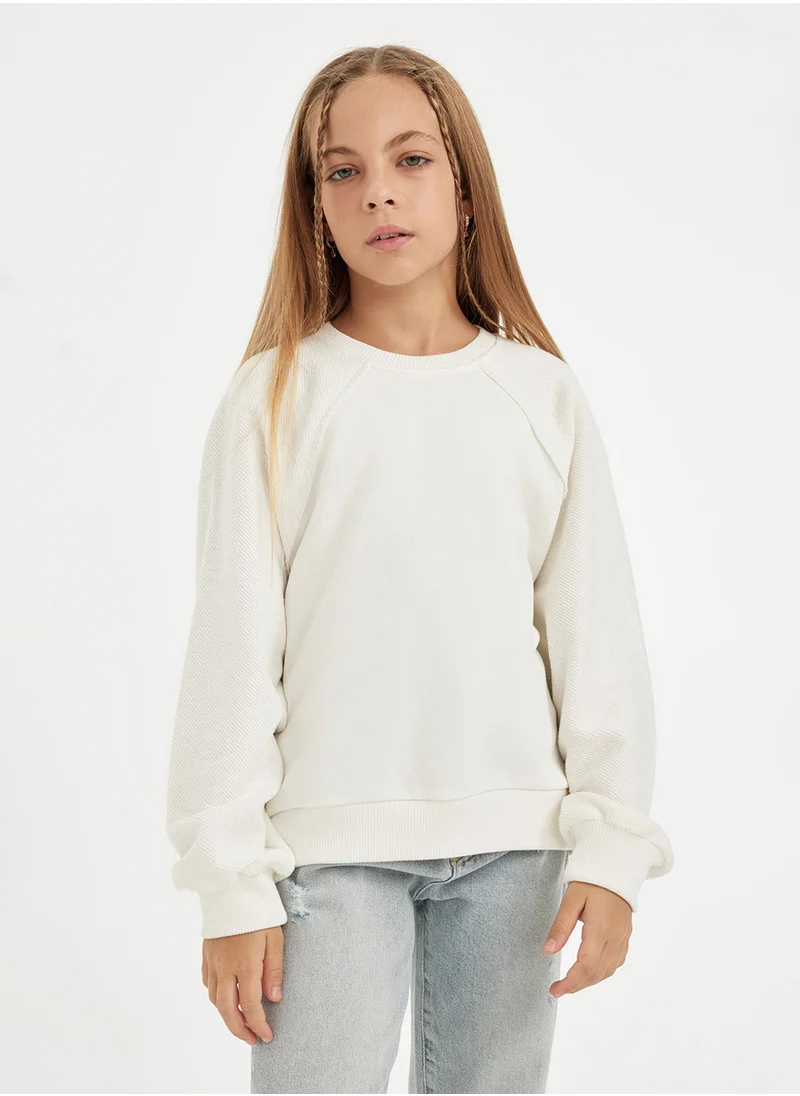 ديفاكتو Relax Fit Basic Crew Neck Sweatshirt