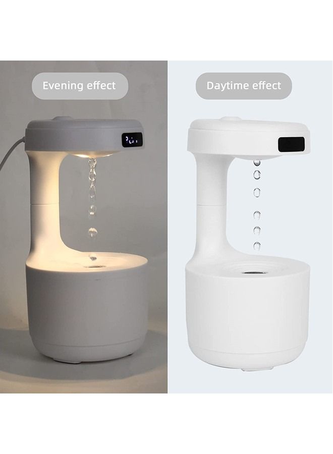 ISank Ultrasonic Humidifiers for Bedroom, cool mist humidifiers Anti Gravity Water Drop, oil diffuser LED Clock Display, 36dB Quiet Air Humidifier with Night Light for room Office 800ml  - Image 3