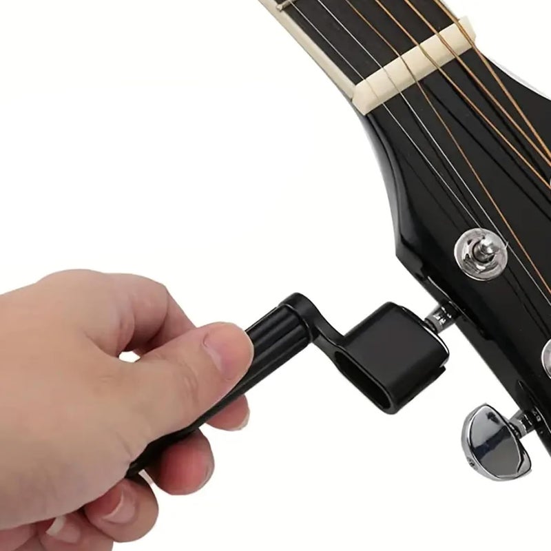 Techno Professional Guitar String Winder, Black Carbon Steel, Universal String Peg Winder for Acoustic and Electric Guitars, Glossy Finish - Image 4