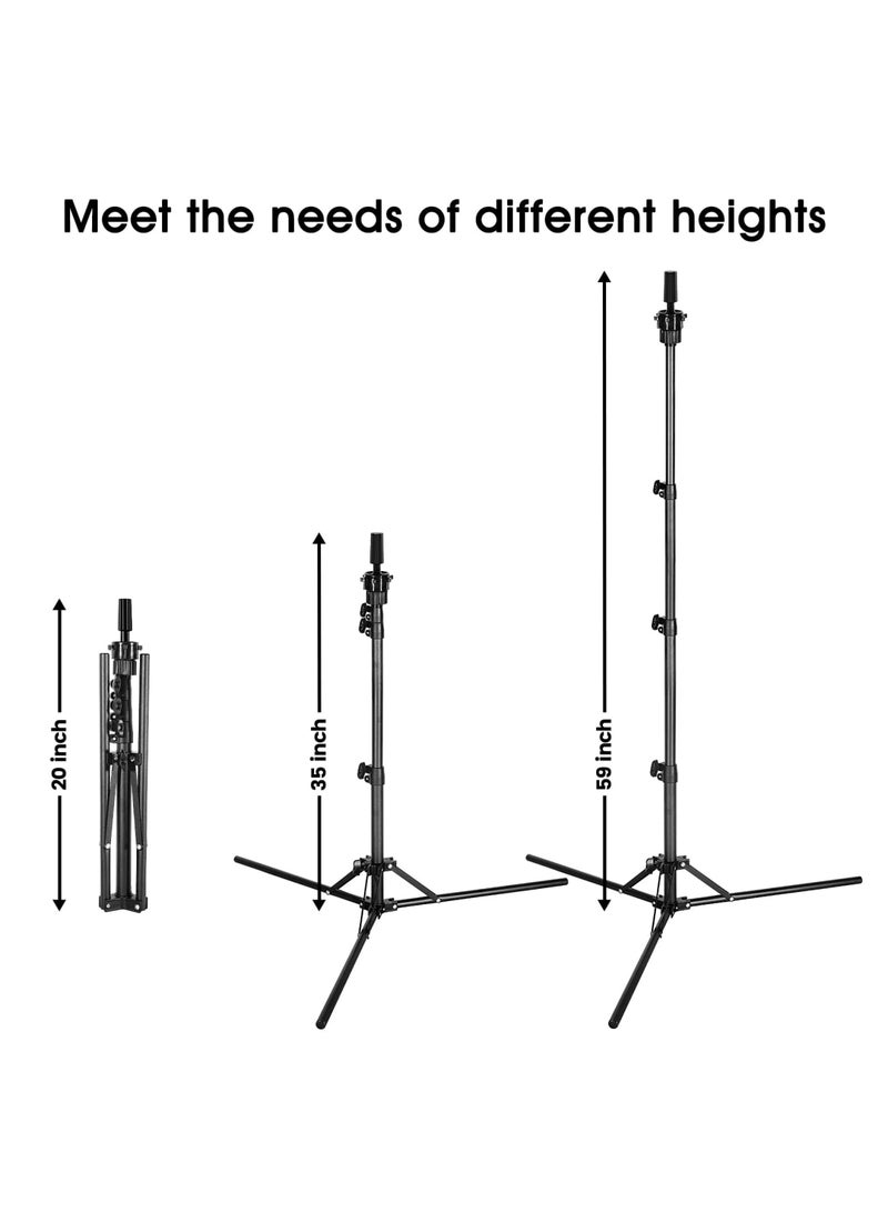 Zikra Foldable Wig Stand Tripod, Mannequin Head Stand Frosted Material, Adjustable Tripod for Mannequin Head Holder for Cosmetology Hairdressing Training - Image 4