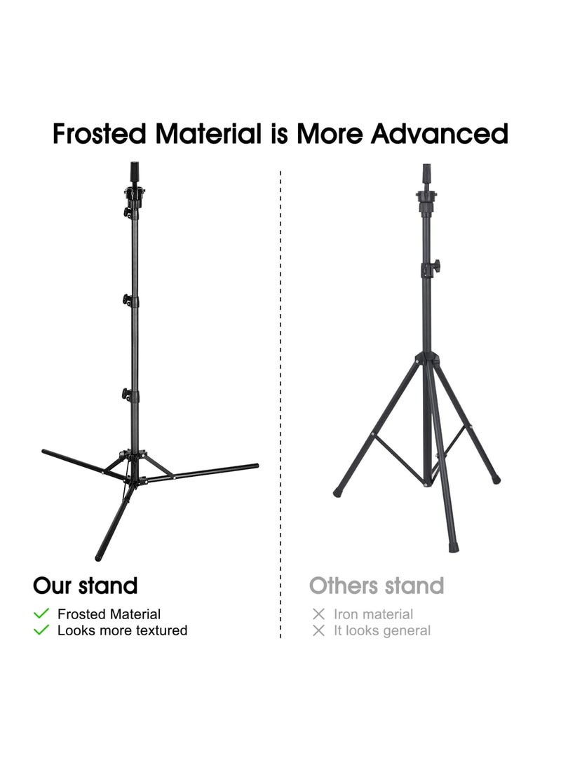 Zikra Foldable Wig Stand Tripod, Mannequin Head Stand Frosted Material, Adjustable Tripod for Mannequin Head Holder for Cosmetology Hairdressing Training - Image 2
