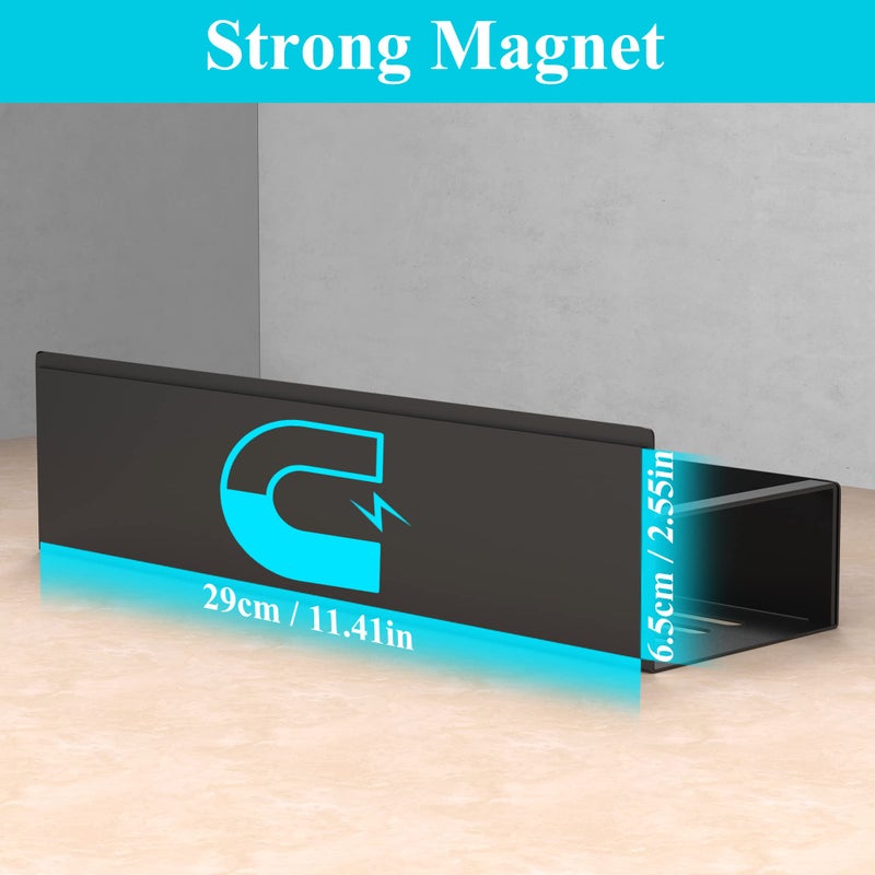 HuggieGems 6 Pack Magnetic Spice Storage Rack Organizer for Refrigerator and Oven, Black Fridge Organizers and Storage - Image 3