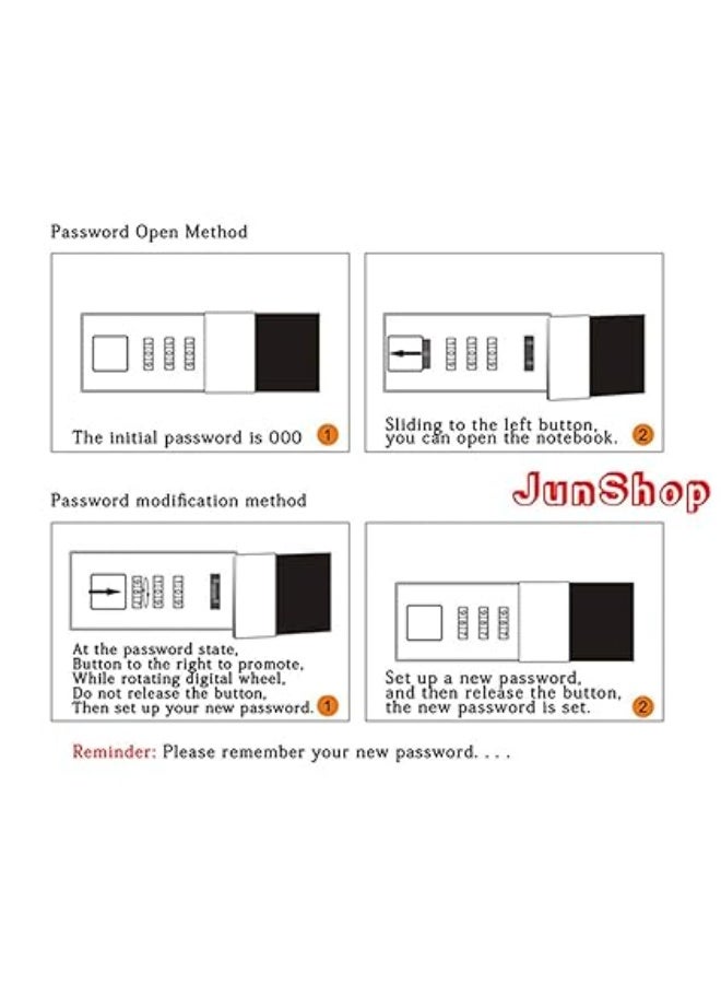 KASTWAVE Password Lock Diary Creative Cute Notebook Digital Lock Notepad A5 with Lock Hand Ledger Student Stationery for Writing Notes and Diary Gifts for Girls - Image 4