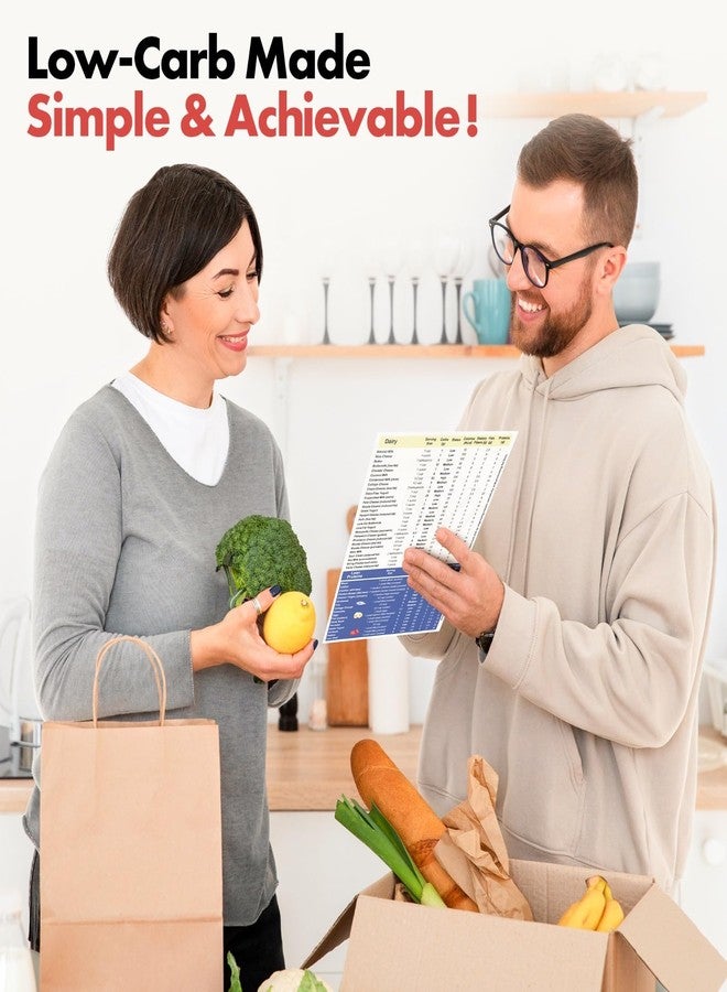 Fodlist Low Carb Food List. Your Grocery List for a Healthy Low-carb Diet Plan. Perfect for Meal Planning, Carb counting, Calories, Fats, Proteins, and Fibers. Tri-fold. Laminated. 8""x11"" - Image 5