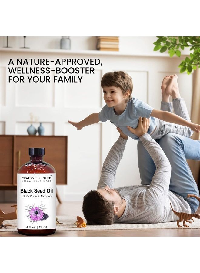 Majestic Pure Black Seed Oil - 100% Pure, Natural & Cold Pressed Liquid - Nigella Sativa from Turkish Black Cumin Seed Oil - for Hair Growth, Skin, Face, Massage, and Essential Oils Mixing - 4 fl oz - Image 5