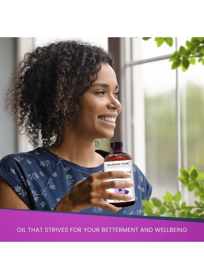 Majestic Pure Black Seed Oil - 100% Pure, Natural & Cold Pressed Liquid - Nigella Sativa from Turkish Black Cumin Seed Oil - for Hair Growth, Skin, Face, Massage, and Essential Oils Mixing - 4 fl oz - Image 4