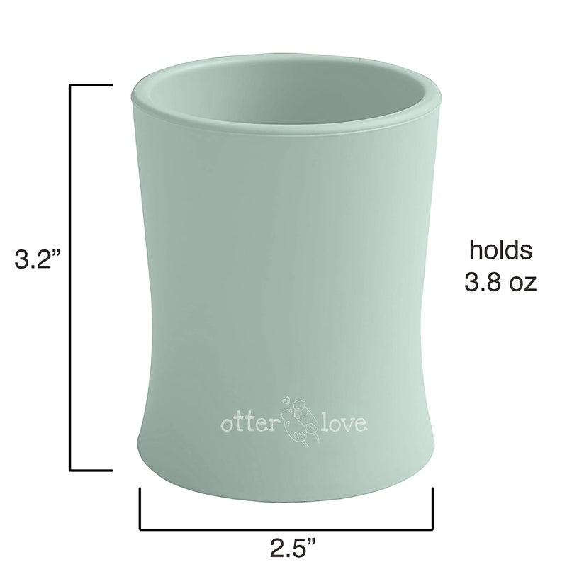 otterlove Silicone Baby & Toddler Training Cup - Pediatric OT Approved - 100% Platinum Pure LFGB Silicone - Unbreakable - Plastic Free - Tiny Cup Perfect for Baby Led Weaning (Sage) - Image 4