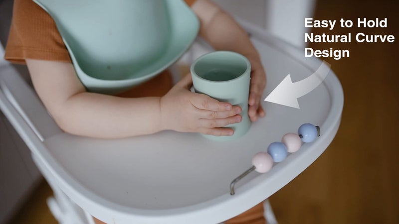 otterlove Silicone Baby & Toddler Training Cup - Pediatric OT Approved - 100% Platinum Pure LFGB Silicone - Unbreakable - Plastic Free - Tiny Cup Perfect for Baby Led Weaning (Sage) - Image 5