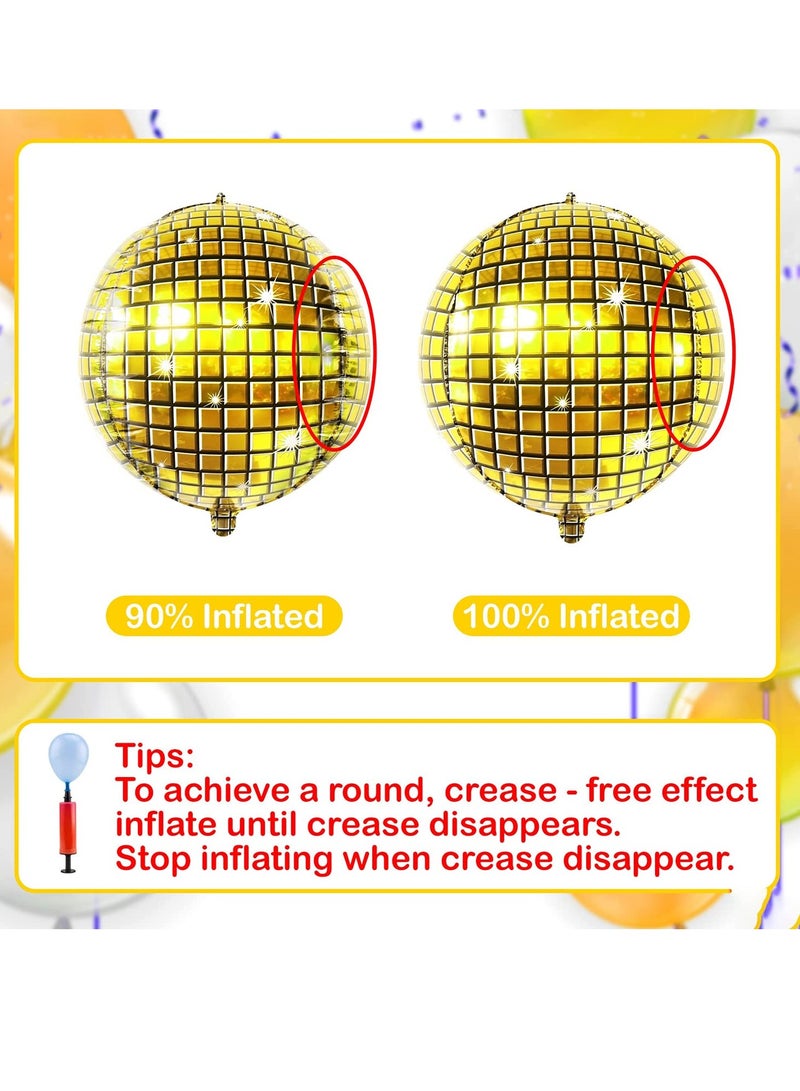 KASTWAVE Mirror Balloons, 6 Pcs Disco Metallic Balloons for 70s Party Decorations - Image 4