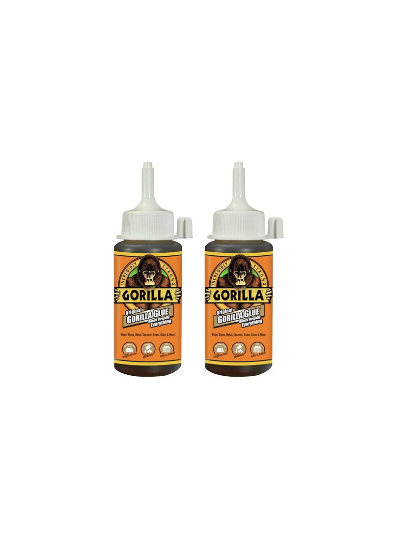 Gorilla Gorilla Original Waterproof Polyurethane Glue 4 ounce Bottle Brown Pack of 2  - Image 1