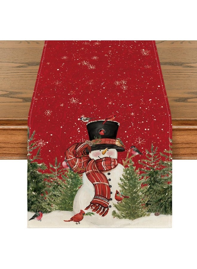 AAZEEM مفرش طاولة عيد الميلاد الأبيض من عظيم | زينة طاولة المطبخ لتناول الطعام في فصل الشتاء وعيد الميلاد | ديكور حفلات المنزل الداخلية والخارجية | مفرش طاولة بطول 180 سم - Image 1