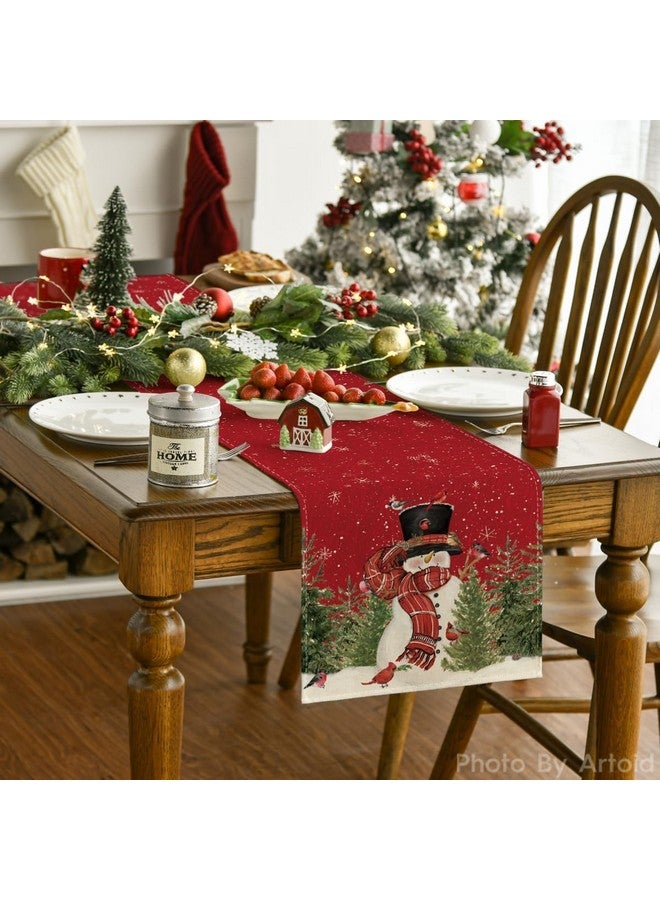 AAZEEM مفرش طاولة عيد الميلاد الأبيض من عظيم | زينة طاولة المطبخ لتناول الطعام في فصل الشتاء وعيد الميلاد | ديكور حفلات المنزل الداخلية والخارجية | مفرش طاولة بطول 180 سم - Image 3