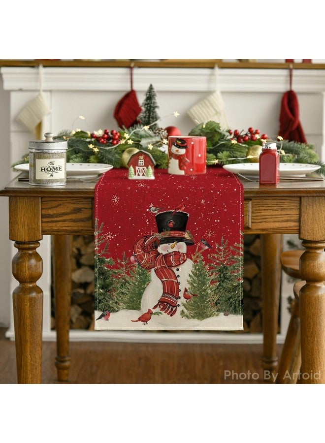 AAZEEM مفرش طاولة عيد الميلاد الأبيض من عظيم | زينة طاولة المطبخ لتناول الطعام في فصل الشتاء وعيد الميلاد | ديكور حفلات المنزل الداخلية والخارجية | مفرش طاولة بطول 180 سم - Image 2