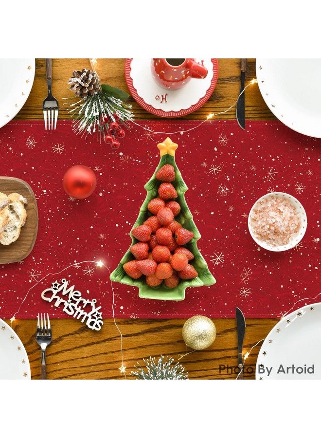 AAZEEM مفرش طاولة عيد الميلاد الأبيض من عظيم | زينة طاولة المطبخ لتناول الطعام في فصل الشتاء وعيد الميلاد | ديكور حفلات المنزل الداخلية والخارجية | مفرش طاولة بطول 180 سم - Image 5