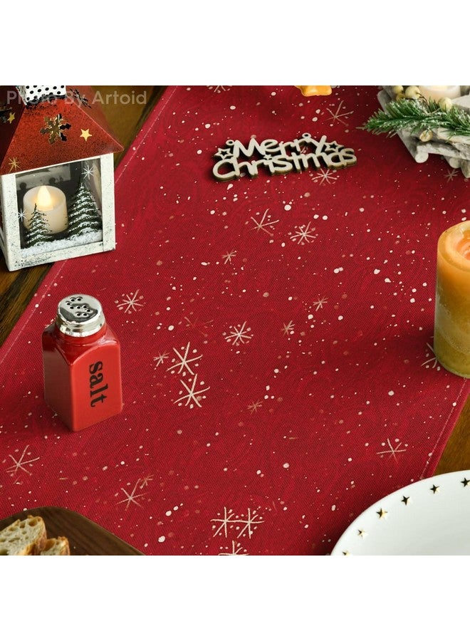 AAZEEM مفرش طاولة عيد الميلاد الأبيض من عظيم | زينة طاولة المطبخ لتناول الطعام في فصل الشتاء وعيد الميلاد | ديكور حفلات المنزل الداخلية والخارجية | مفرش طاولة بطول 180 سم - Image 4