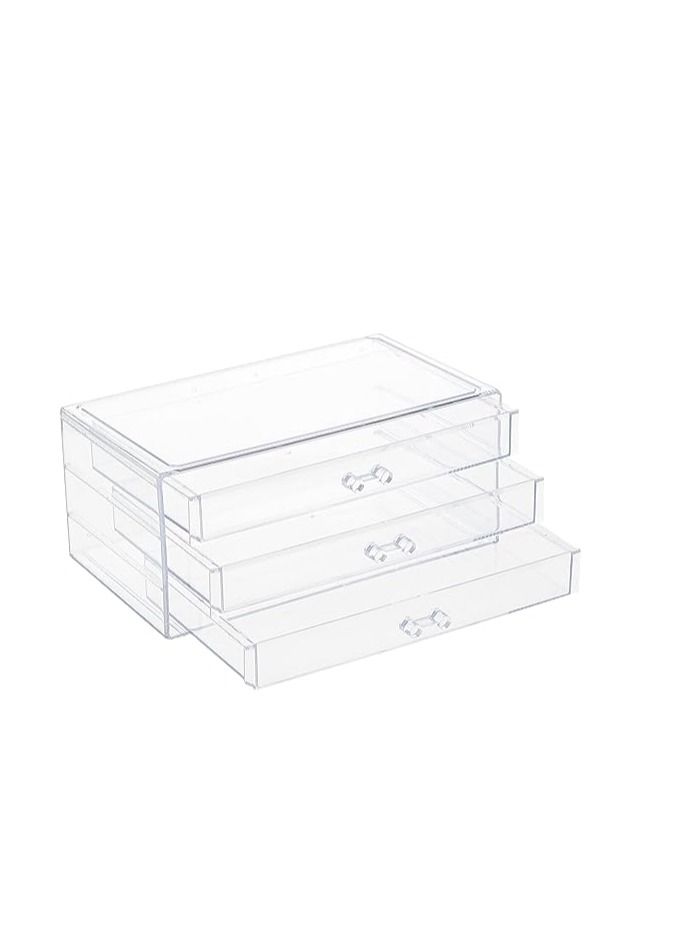 ORiTi منظم مستحضرات تجميل شفاف من الأكريليك من ORiTi، حامل مكياج، حافظة تخزين مجوهرات، 4 أدراج لأحمر الشفاه، حامل فرشاة، أسود - Image 3