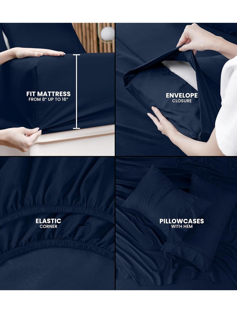 Generic Fitted Bed Sheet Set - 3 Piece - Soft Microfiber - Shrinkage and Fade Resistant - Easy Care - Bed Sheet - Bed Sheet - Bed Cover - Bed Sheets  - Image 3