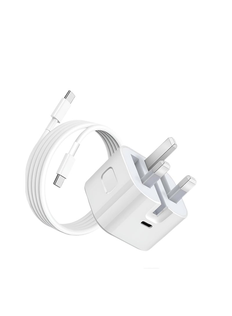 20W Fast Charger for iPhone 17/16/15 Charger iPad Pro, USB C Fast Charger with 6.6FT USB C Cable for iPhone 17/16/16 Plus/16 Pro/16 Pro Max iPad Pro 13/12.9/11 inch, iPad Air 6th/5th/4th Generation - Image 1