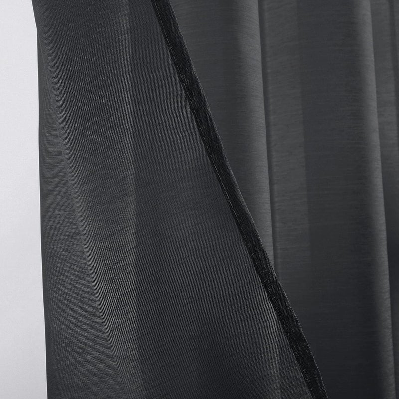 DONREN 96 Inch Length Patio Door Sheer Curtain Panels - Ceiling to Floor Extra Long Voile Drape Curtains Window Treatment for Sliding Glass Door(Dark Grey,2 Pieces) - Image 4