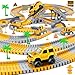 Hony Kids Toys 253 PCS Construction Race Tracks Toy for 3 4 5 6 7 8 Year Old Boys Girls 5 PCS Construction Truck Car and Flexible Track Play Set Create A Engineering Road Games Toddler Toys Birthday Gifts - Image 3