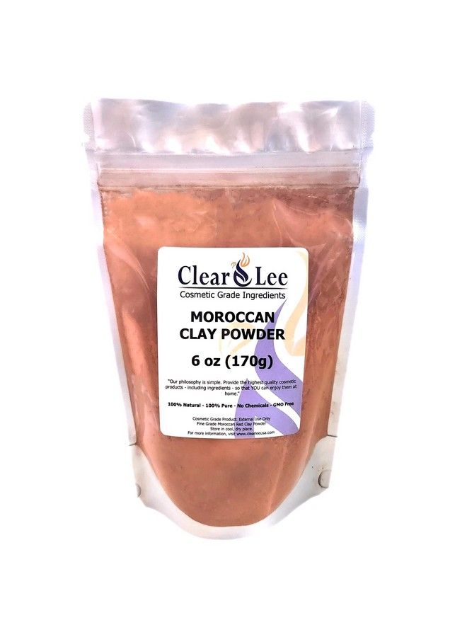 ClearLee Moroccan Red Clay Cosmetic Grade Powder 100% Pure Natural Powder Great For Skin Detox Rejuvenation And More Heal Damaged Skin Diy Clay Face Mask (6 Oz) - Image 2
