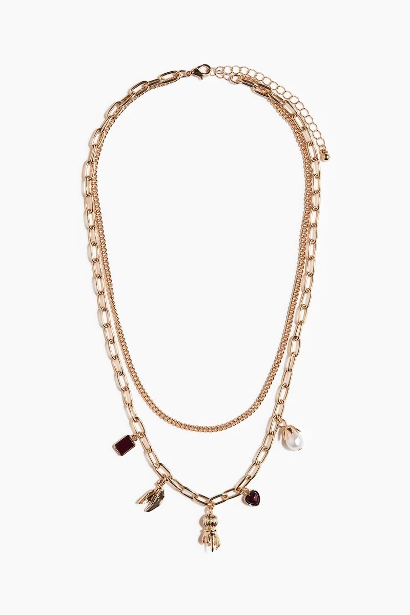 اتش اند ام قلادة من سلسلتين