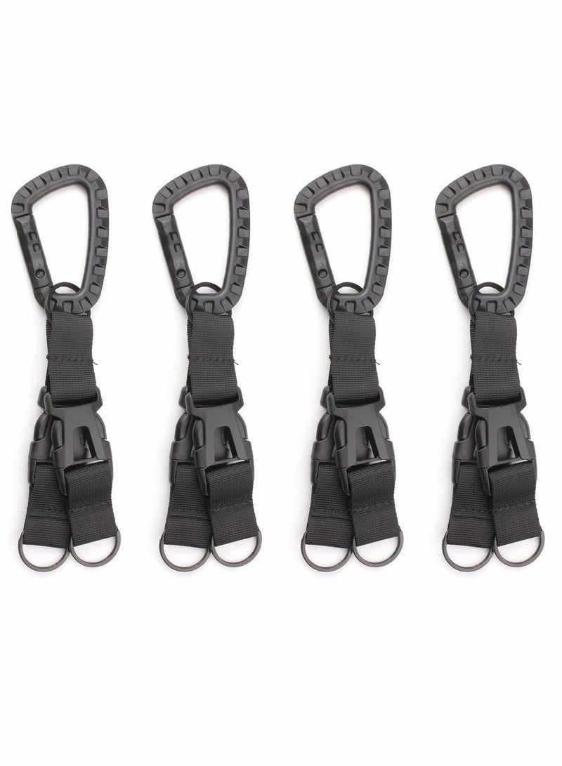 Excefore Multifunction Nylon Military Hanging Buckle Tactical Key Hook Webbing Belt Carabiner Clip Handing Belt Clip Backpack Buckle Waist Bag Holder Accessories 4PCS - Image 1