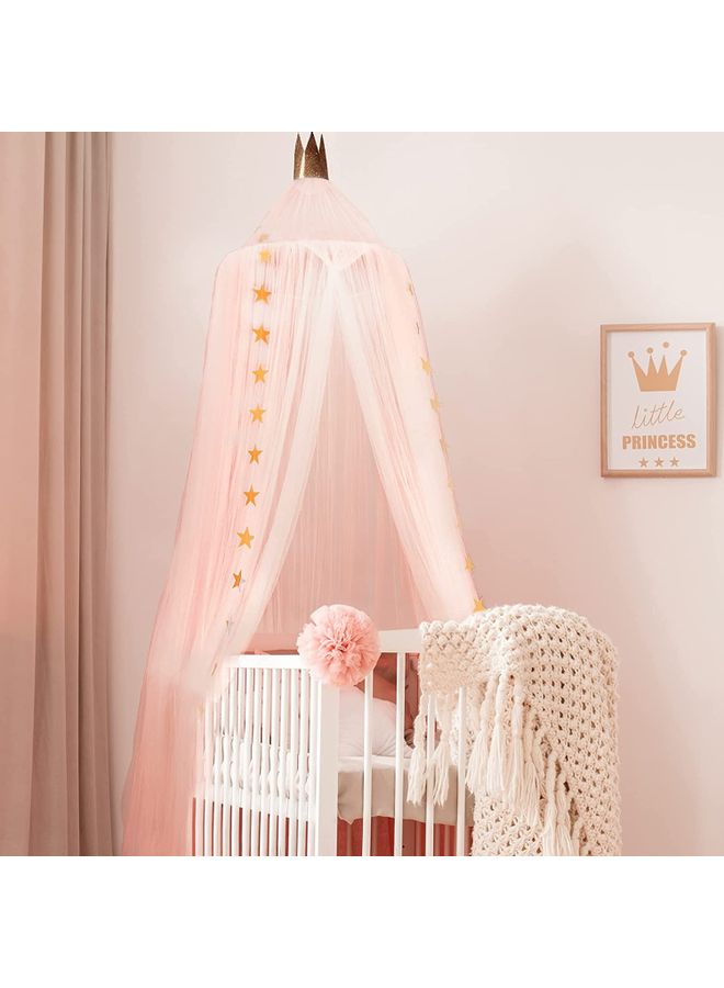 Pink 60 x 240cm Round Dome Mosquito Net made of Soft, Breathable Fabric  - Image 4
