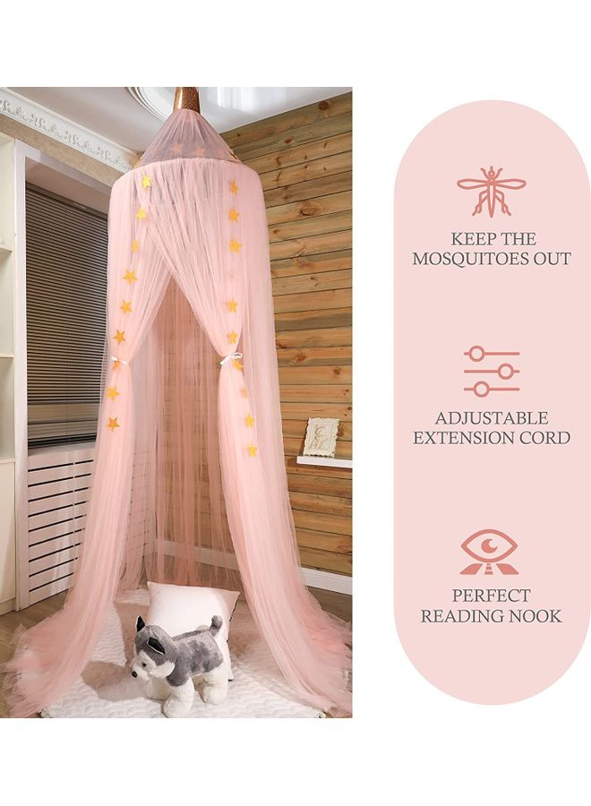 Pink 60 x 240cm Round Dome Mosquito Net made of Soft, Breathable Fabric  - Image 5