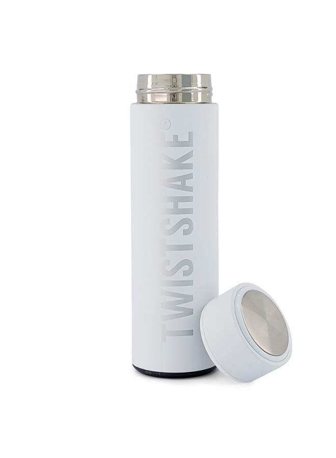 Twistshake Hot & Cold Insulated Kids Bottle 420ml White | Stainless Steel Vacuum Kids Bottle | Keeps Drinks Hot or Cold for Hours