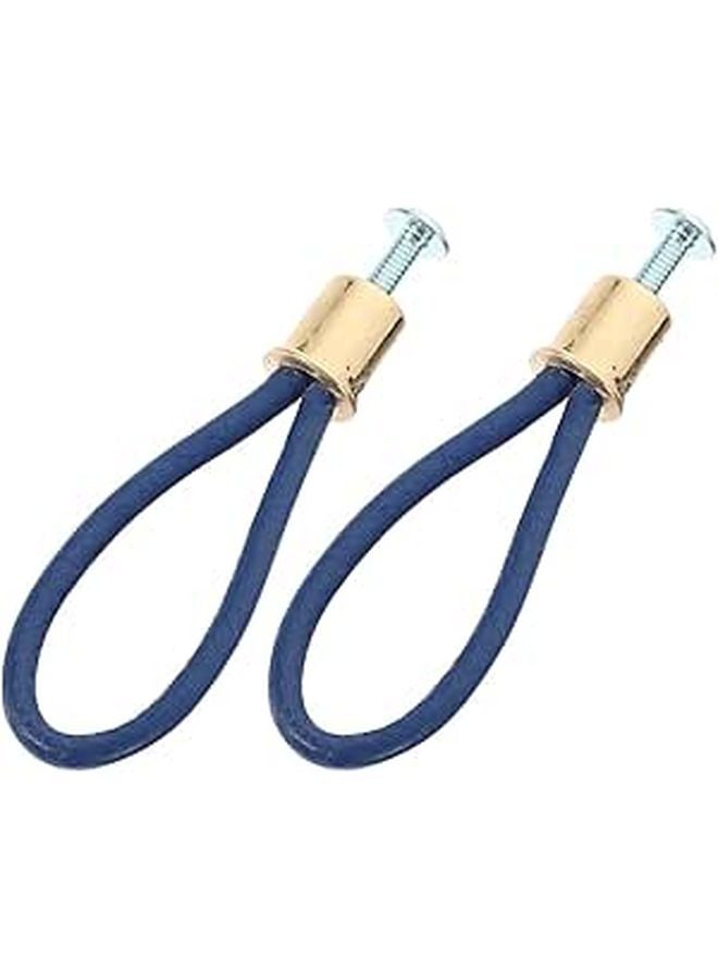 Modern Rustic Cabinet Pulls Navy Blue Gold Tip Minimalist Leather Rope Pull Handles For Wardrobe Drawers - Image 1