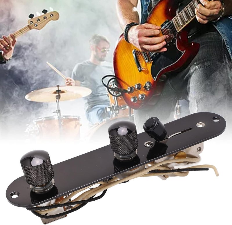 Electric Guitar Prewired Control Plate, Iron Made 3 Way Switch, Black Replacement Part for Volume and Tone Adjustment, Easy Installation, Ideal Upgrade for Old or Damaged Parts - Image 3