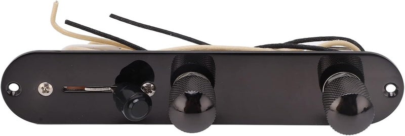 Electric Guitar Prewired Control Plate, Iron Made 3 Way Switch, Black Replacement Part for Volume and Tone Adjustment, Easy Installation, Ideal Upgrade for Old or Damaged Parts - Image 1
