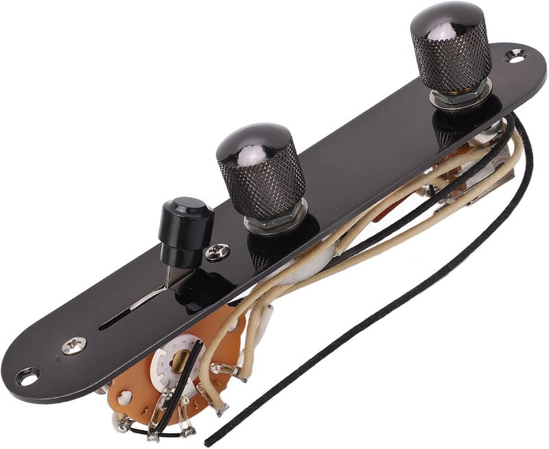 Electric Guitar Prewired Control Plate, Iron Made 3 Way Switch, Black Replacement Part for Volume and Tone Adjustment, Easy Installation, Ideal Upgrade for Old or Damaged Parts - Image 4