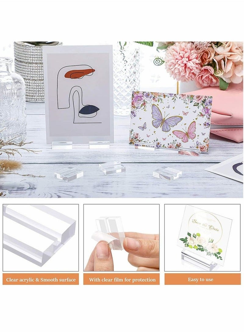 ELFSA Acrylic Stands Place Card Holders Table Number Stands Clear Card Display Stand Suitable for Table Wedding Photos Menu and Meeting 12 Pieces - Image 3