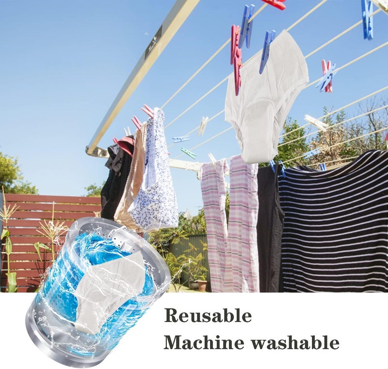 Lmaray Pull On Style Adult Cloth Diaper for Women Reusable Nappy Washable Elderly Incontinence Care Protection Nappies Underwear for Women Repeatedly Washing LeakProof Safety Pants 2635 inch Waist - Image 5