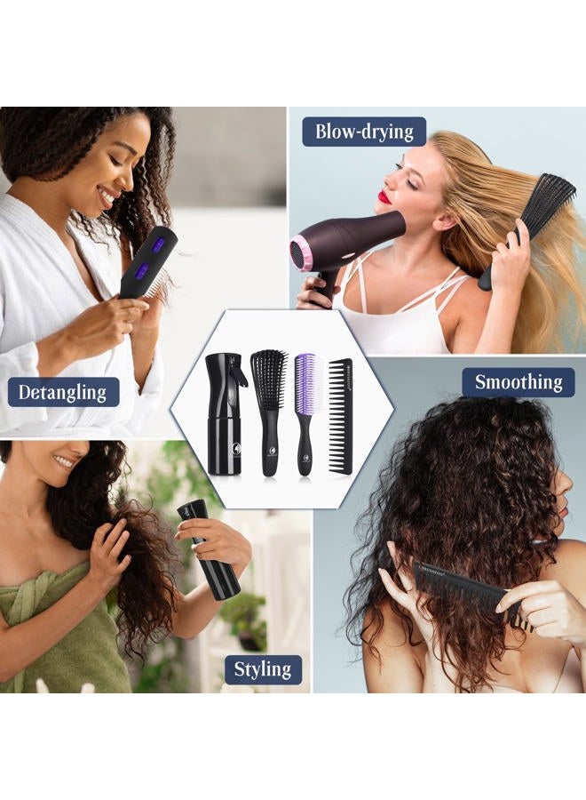 O BRUSHZOO BRUSHZOO Detangling Hair Brush for Curly Hair, Hair Brushes for Women Men Kids Blowdrying Styling, Detangler Brush for Wet Dry Thick Wavy Hair - Image 5