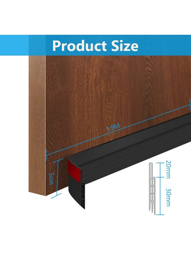 Ainiv 2 Pack Door Draft Stopper Under Door Seal 2" W X 39" L Cutable Soundproof Door Seal Adhesive Under Door Sweep For Exterior & Interior Doors Dust And Noise Insulation Weather Strippingblack - Image 4