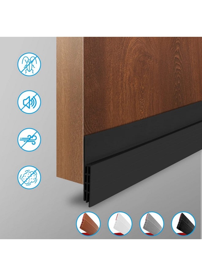 Ainiv 2 Pack Door Draft Stopper Under Door Seal 2" W X 39" L Cutable Soundproof Door Seal Adhesive Under Door Sweep For Exterior & Interior Doors Dust And Noise Insulation Weather Strippingblack - Image 3