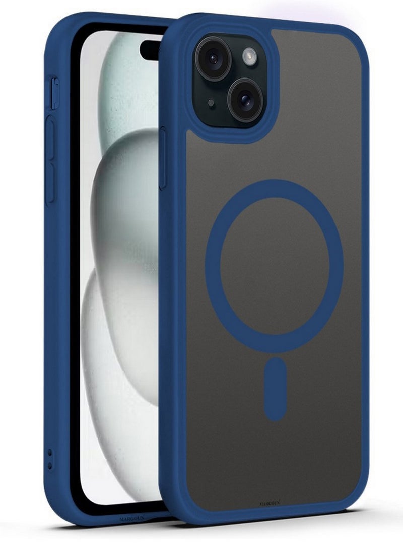 CATANES Magnetic Slim Protective Case for iPhone 15 - with Wireless Charging Support - Blue - Image 1