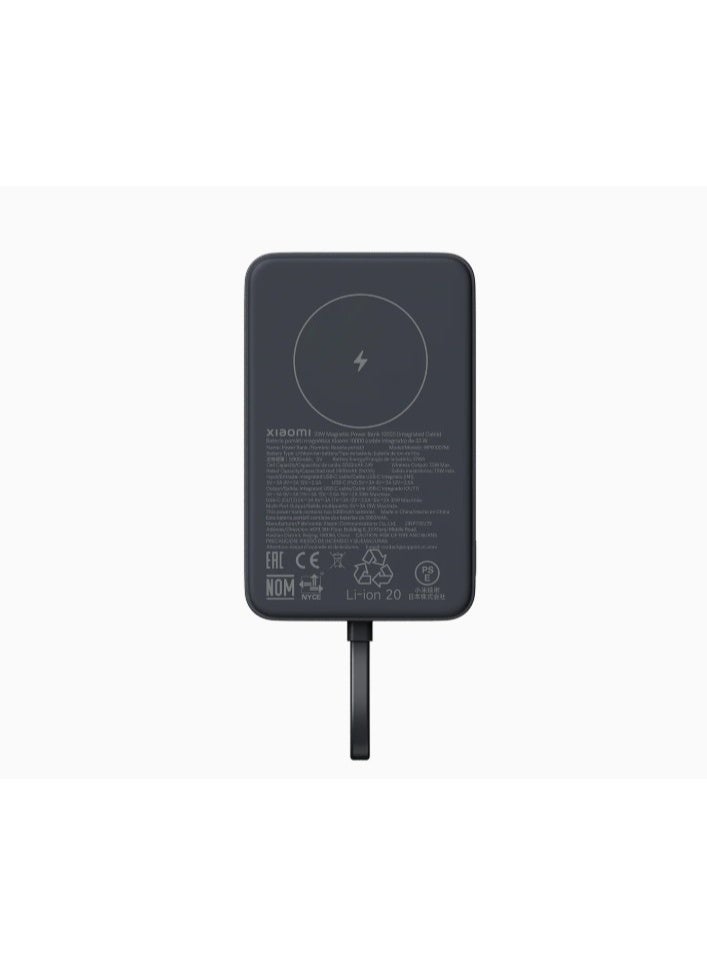 Xiaomi Magnetic Wireless Power Bank 10000 Built-in Cable 33W USB-C 7.5W Qi Wireless Charging - Grey - Image 2