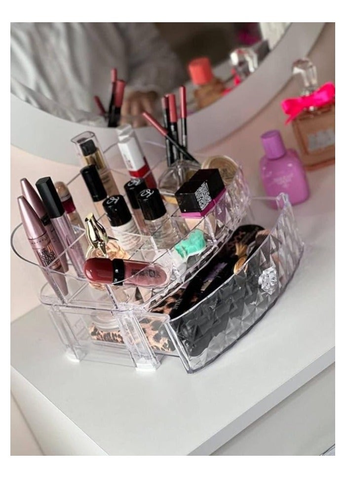 Acrylic Cosmetic Organizer - Makeup Display Stand - Jewelry Storage Case with Drawers for Lipstick - Image 1