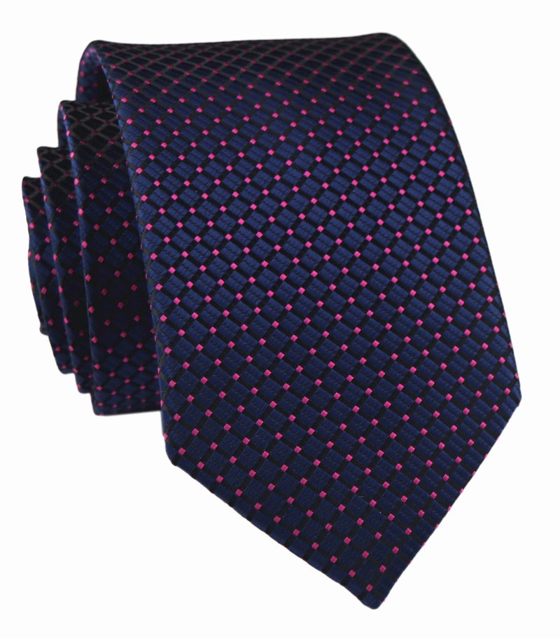 Elfeves Mens Navy Wine Red Silk Cravat Ties Woven Dance Formal Slim Skinny Neckties Gift Ideal - Image 5