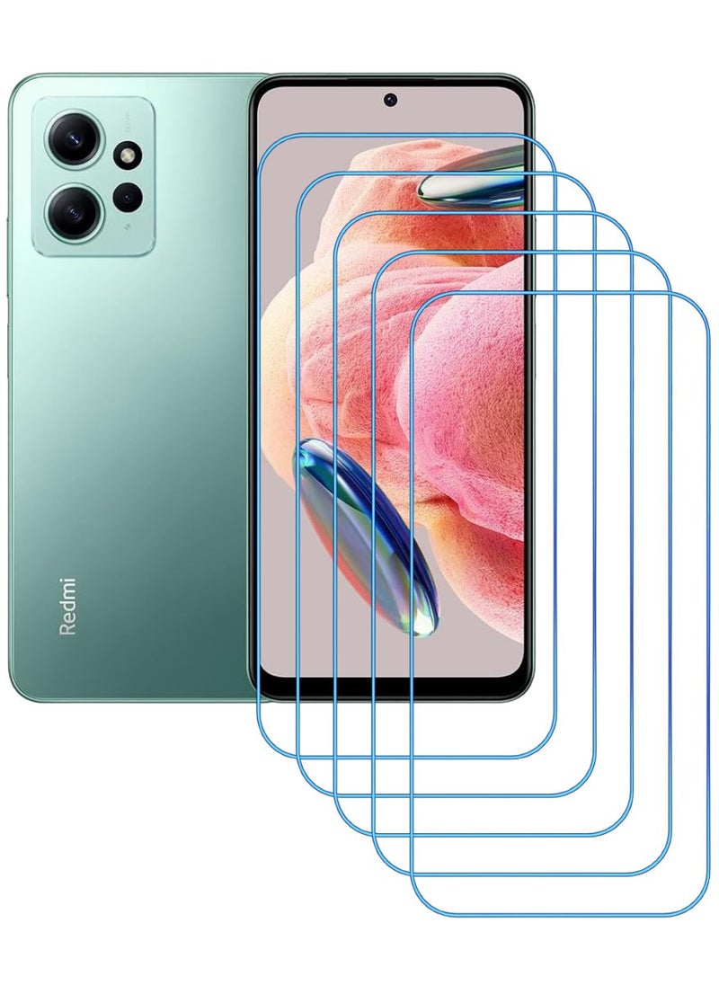 ACLIX 5 Pieces Antistatic ESD Dustproof Premium Quality High Definition Clear Tempered Glass Screen Protector Designed For Xiaomi Redmi Note 12 - Image 1