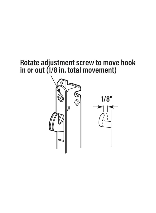 promass E 2014 Mortise Lock - Adjustable, Spring-Loaded Hook Latch Projection for Sliding Patio Doors Constructed of Wood, Aluminum and Vinyl, 3-11/16”, 45 Degree Keyway, Round Face - Image 3