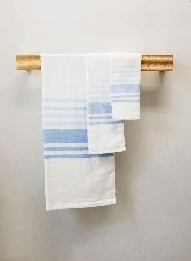 إيبينكا منشفة حمام يابانية من إيبينكا سينشو، فائقة النعومة، سريعة الجفاف، ذات خطوط طرفية بلونين، زرقاء (منشفة حمام) - Image 4